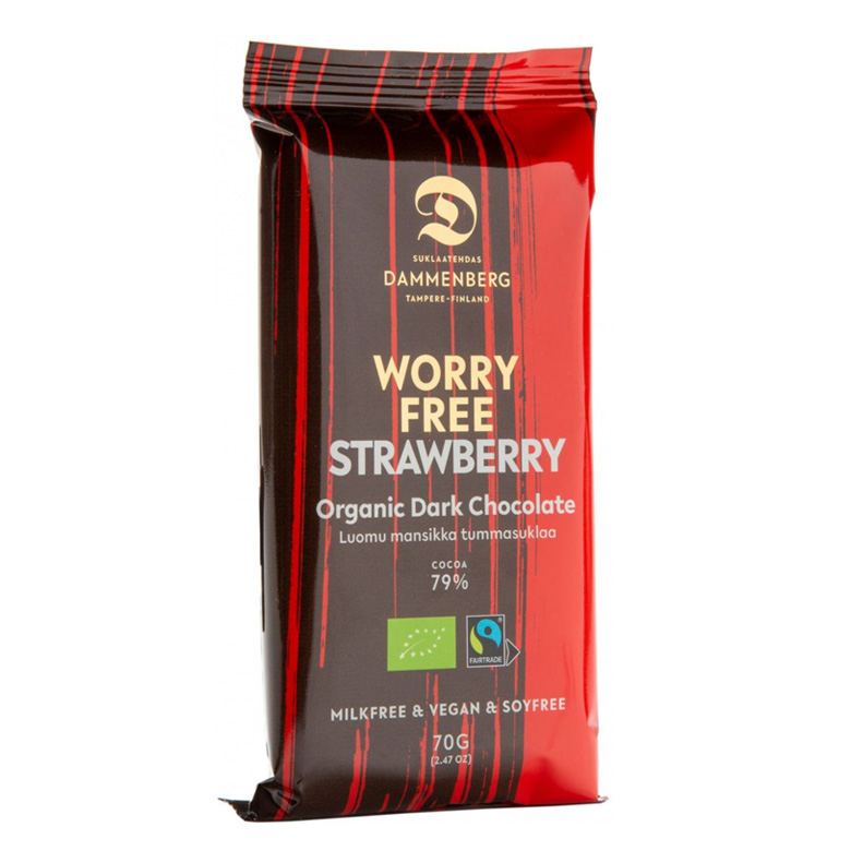 Chocolate Negro com Morango Worry Free 70g