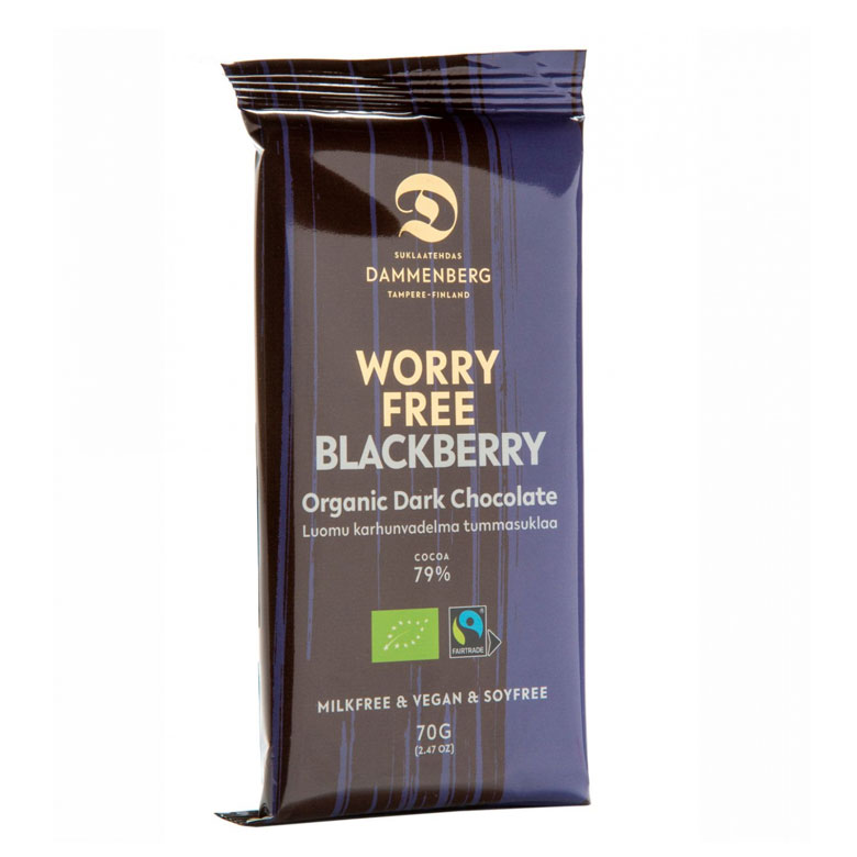 Chocolate Negro com Amoras Worry Free 70g